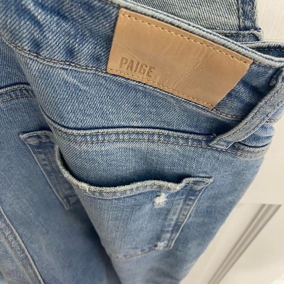 PAIGE Sierra Overall in Lovesong | Distressed Denim Overalls Size 27 - Picture 6 of 7